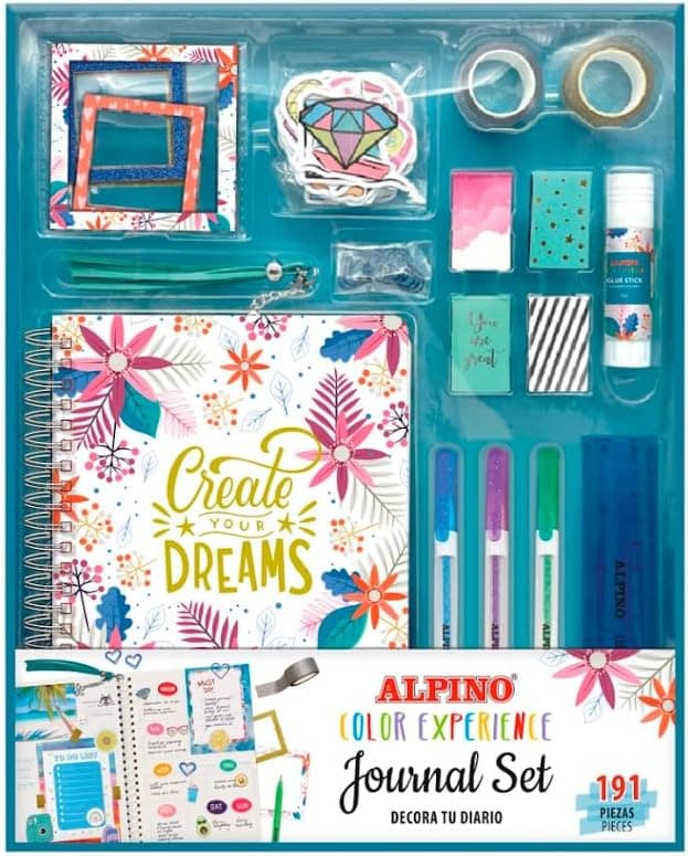 ALPINO - Journal Set Alpino | Tudo o necessário para planejar, decorar e organizar a sua agenda ou diário, inclui 191 peças, organização e criatividade, conjunto completo