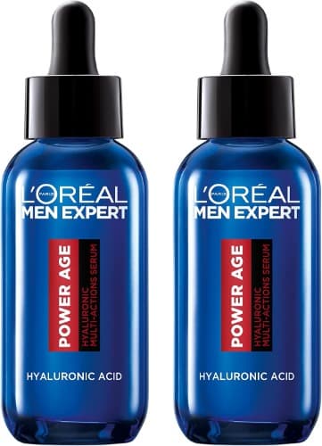 L'Oréal Sérum de ácido hialurónico para homem, para peles envelhecidas, secas e apagadas, Men Expert Power Age, 30 ml x 2
