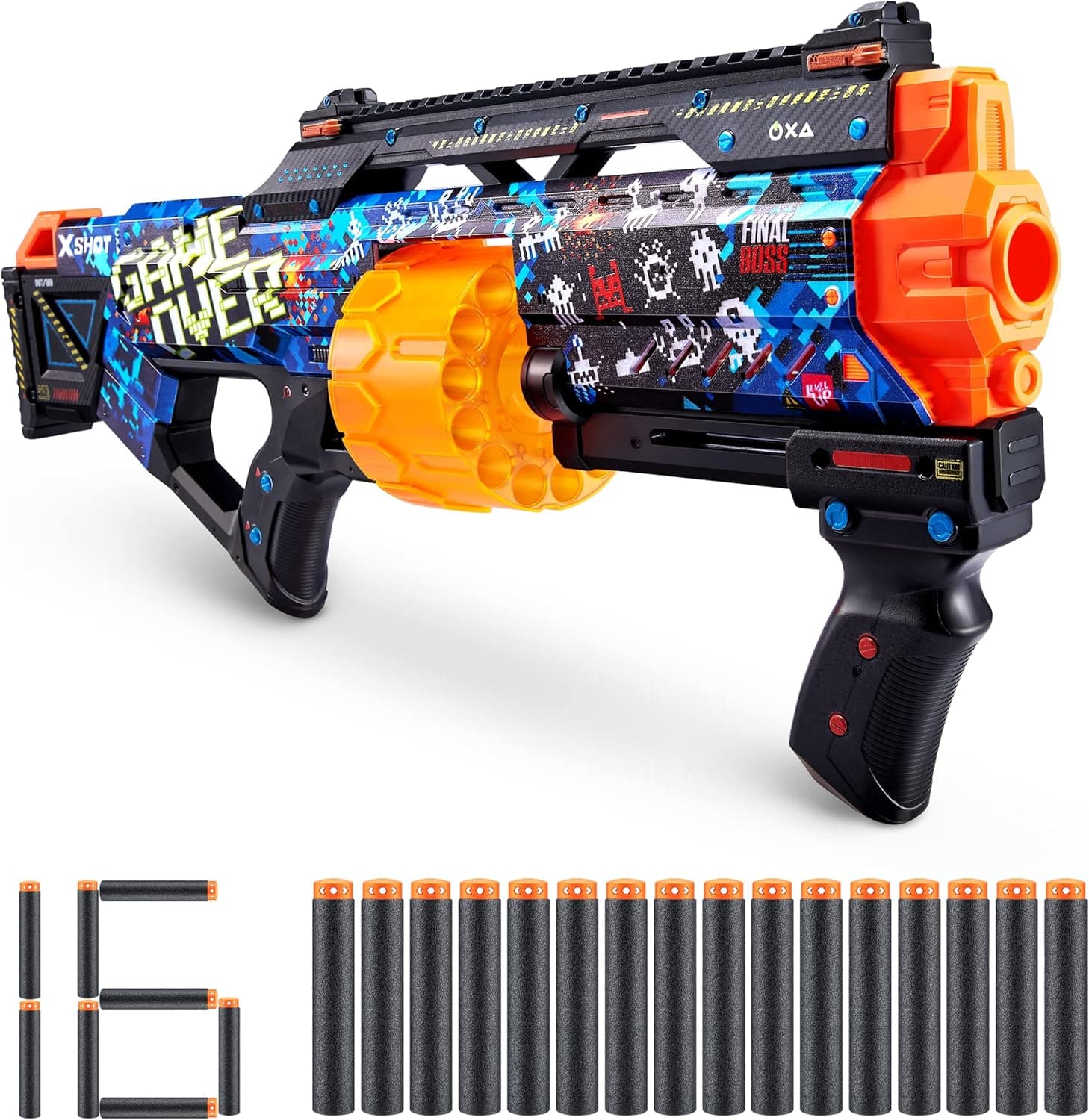 Xshot Skins Last Stand, Game Over, Foam Dart Blaster (16 Darts), Air Pocket Dart Technology