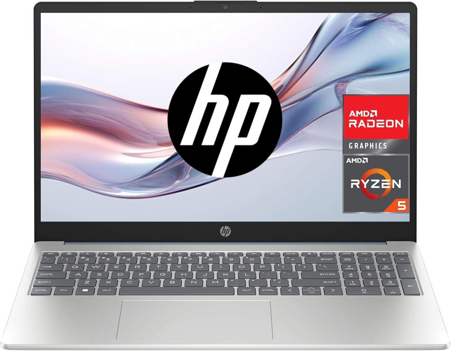 HP 15-fc0147ns Computador portátil FHD de 15,6" (AMD Ryzen 5-7520U, 16 GB RAM, 1TB SSD, AMD Radeon Graphics, sem sistema operacional), prateado e azul, teclado QWERTY espanhol
