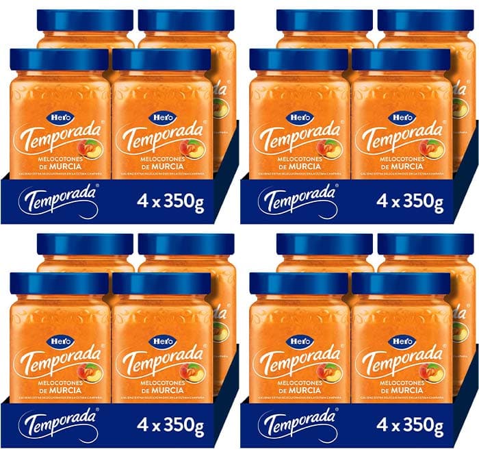  Hero Compota de pêssego da estação, conjunto de 16 x 350 g