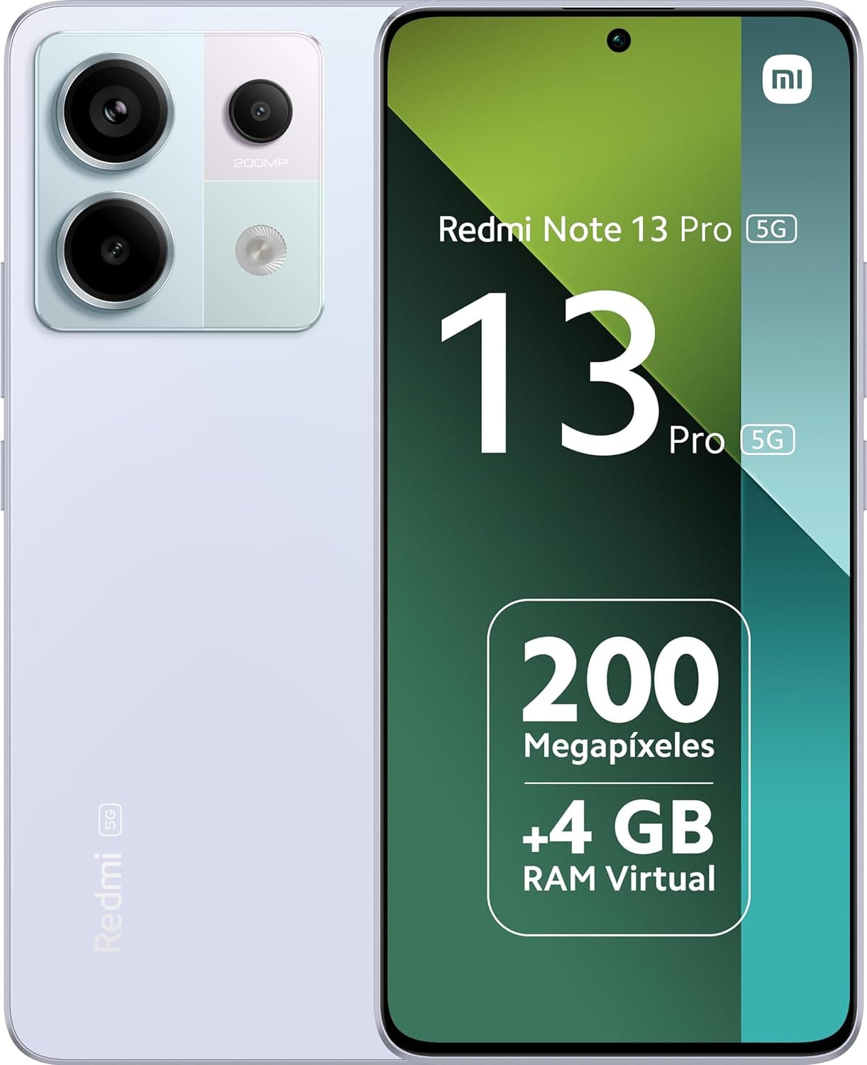 Xiaomi Redmi Note 13 Pro 5G Smartphone de 8 + 256 GB, ecrã de 6,67" AMOLED 1,5 K 120 Hz, Qualcomm Snapdragon 7 Gen 2, câmara tripla de até 200 MP, Hypercharge 67 W, roxo
