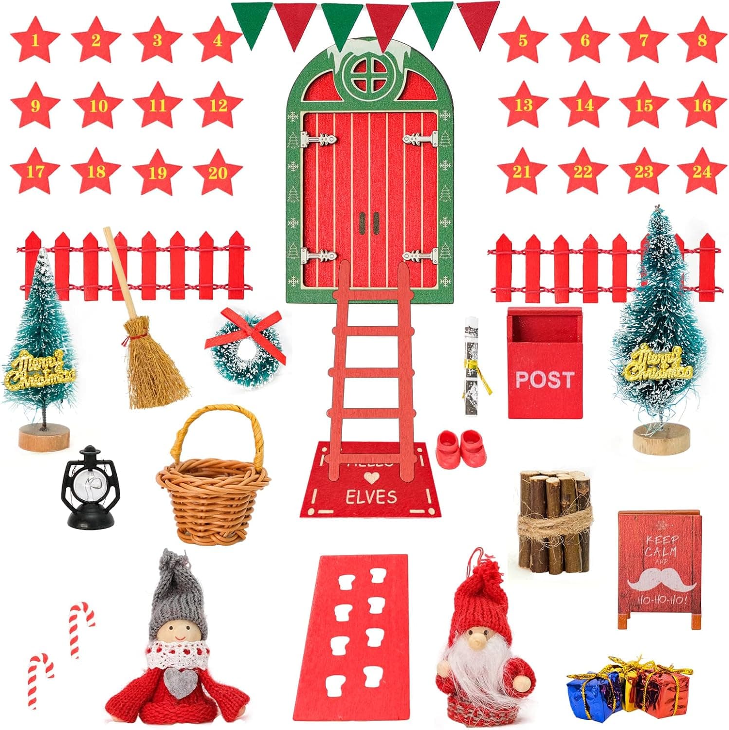 Kit de decoração de porta de Natal, 49 peças de Lutin