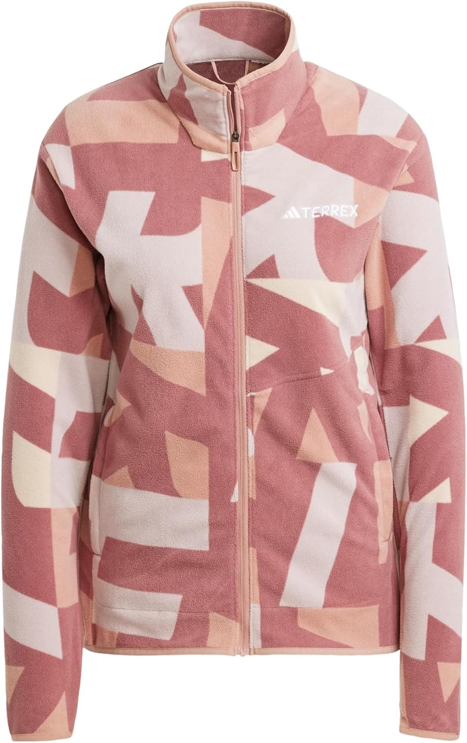 adidas Terrex Multi estampado Full Zip Fleece Jacket forro polar com fecho de correr para mulher,
