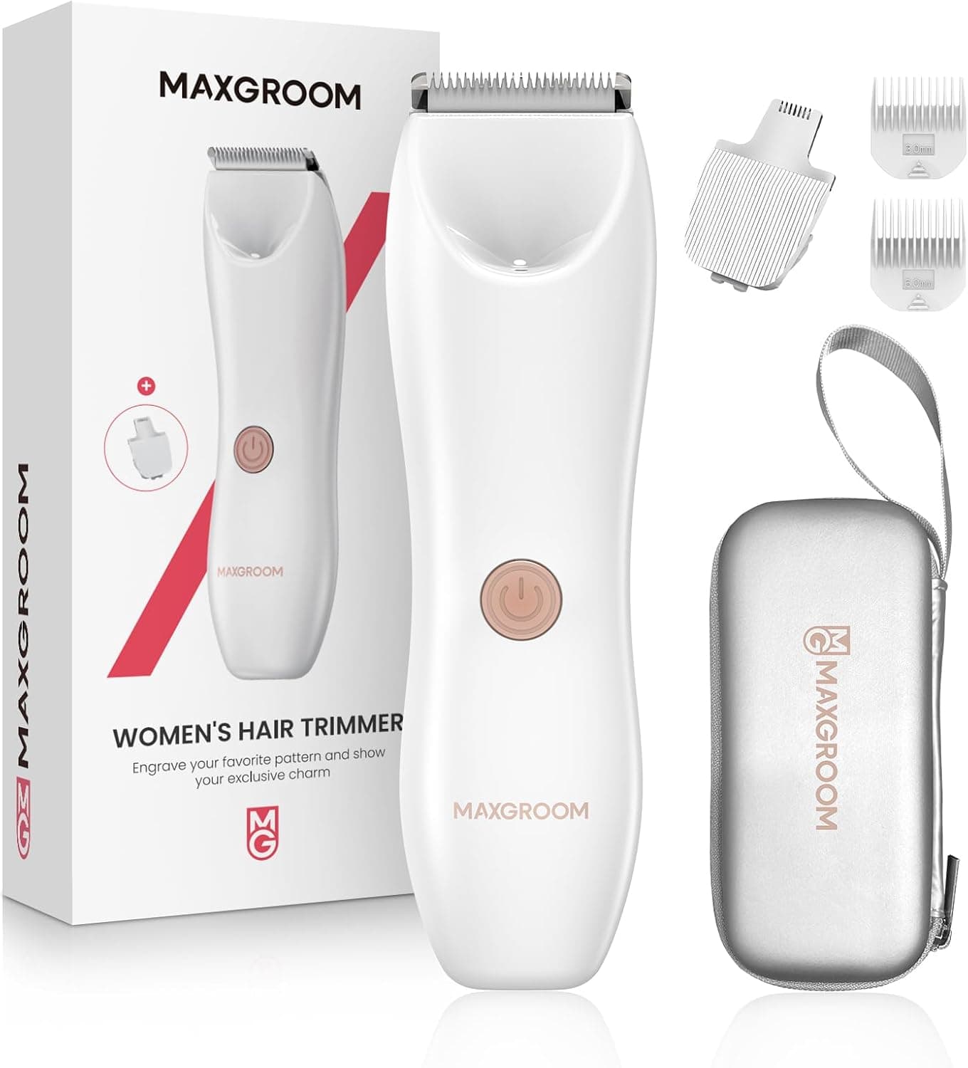 MAXGROOM Body trimmer para mulher 2 em 1, IPX7 impermeável, uso seco e molhado