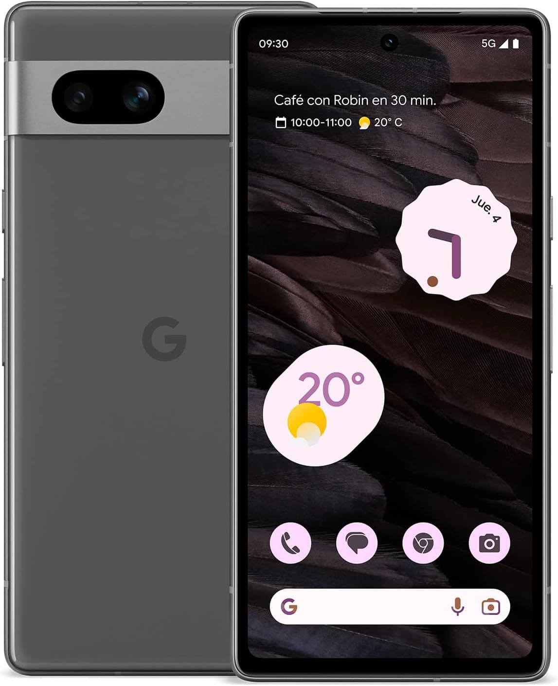 Google Pixel 7a - Smartphone 5G Android livre com lente grande angular e bateria de 24 horas de duração - carbono