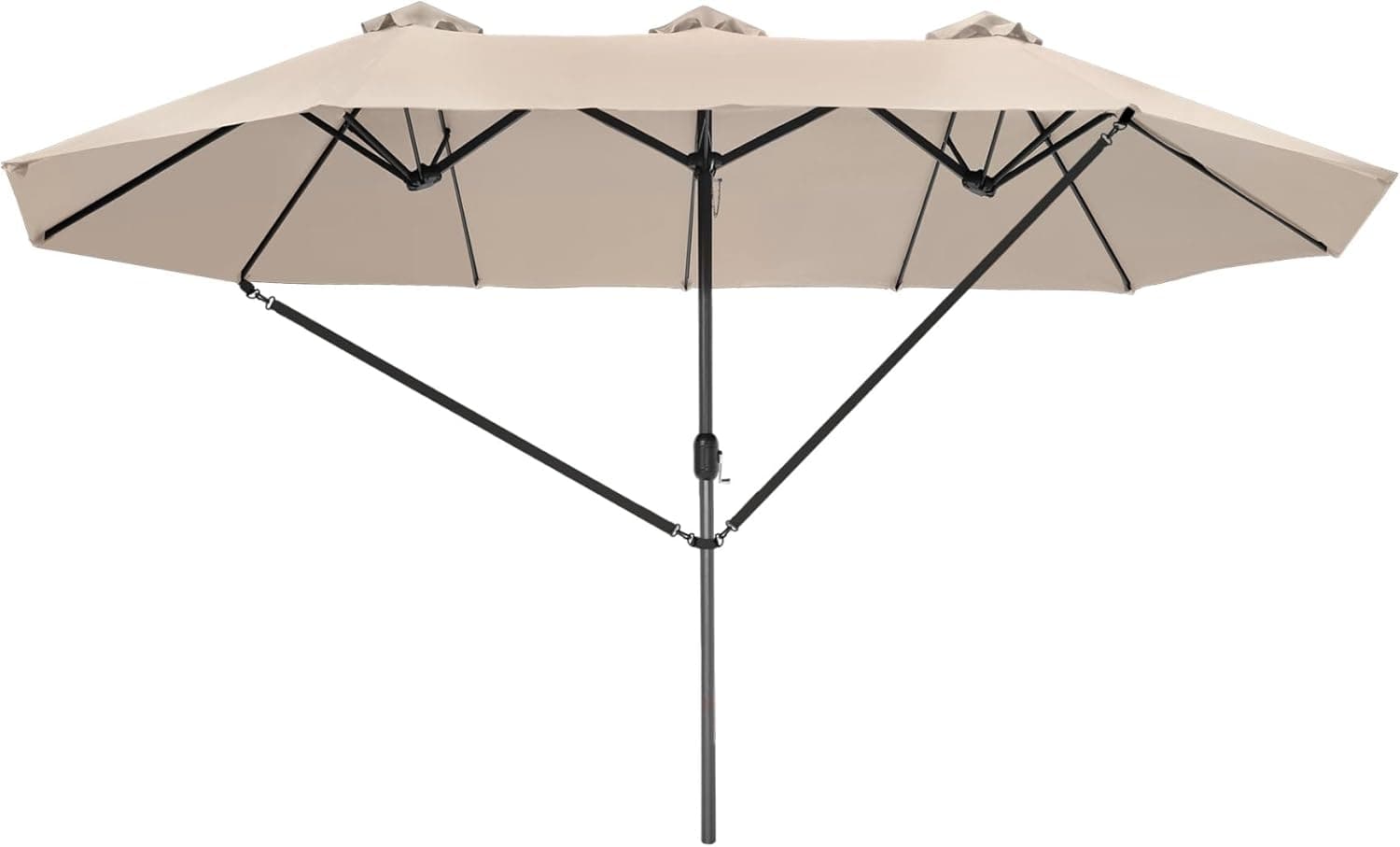 TecTake®, Guarda-sol duplo grande com poste estável, revestimento UV, para-sol para terraços exteriores, mecanismo de manivela, proteção contra vento e capa, ideal como guarda-sol, jardim, terraço