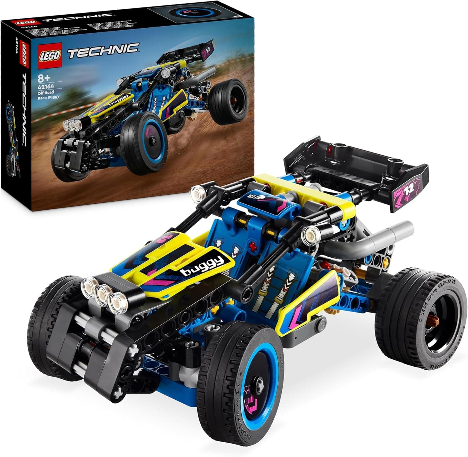 LEGO Technic Buggy de corrida todo-o-terreno, veículo de Rally, conjunto para construir um carro de corridas de brinquedo, presente para meninos e meninas de 8 anos ou mais 42164