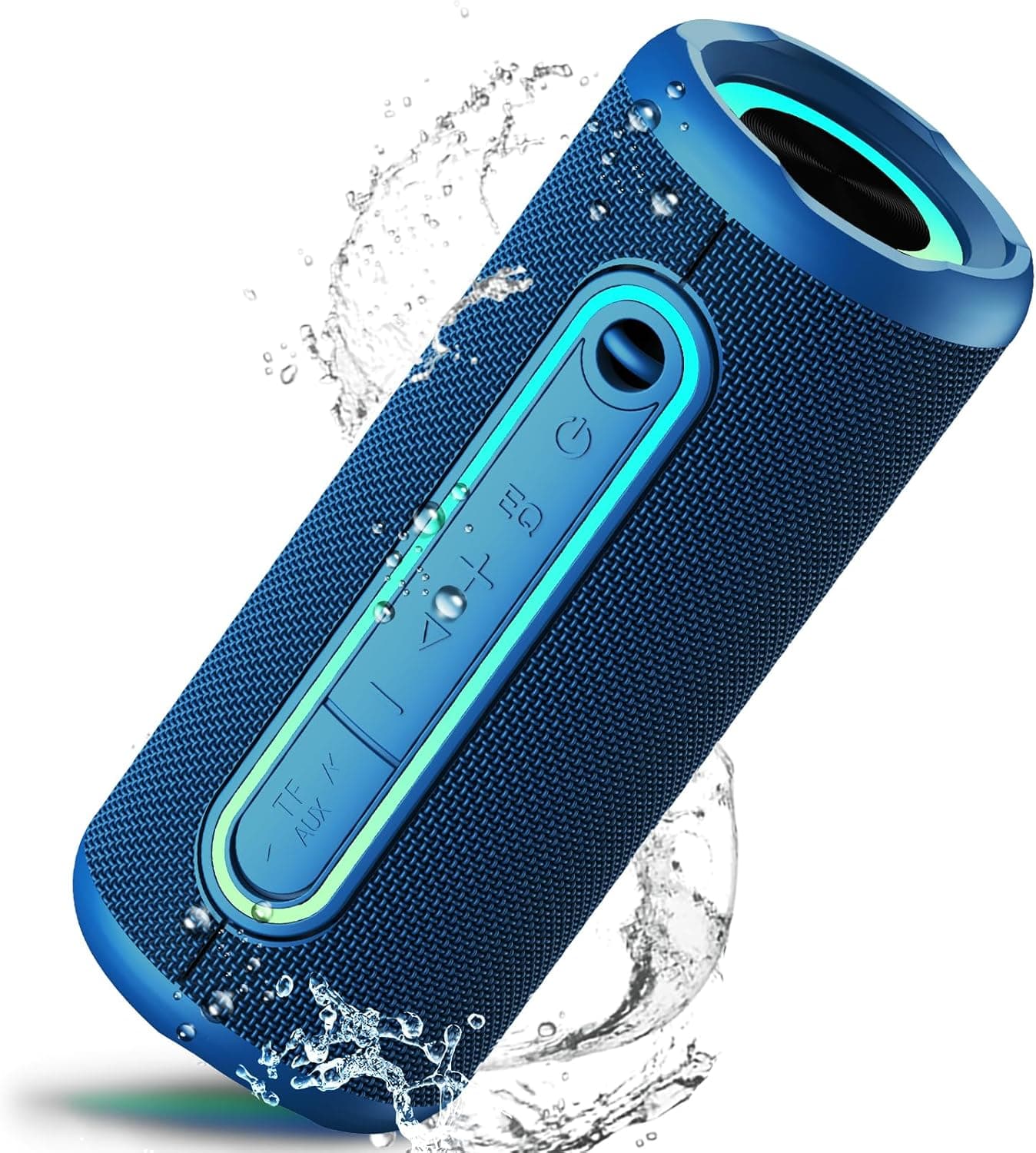 Altifalante Bluetooth 5.4, 30 W altifalante portátil potente com 3 modos EQ, 3 luzes RGB reguláveis, 30H de reprodução Bluetooth Speaker com emparelhamento TWS, impermeável IPX7, suporta micro SD AUX