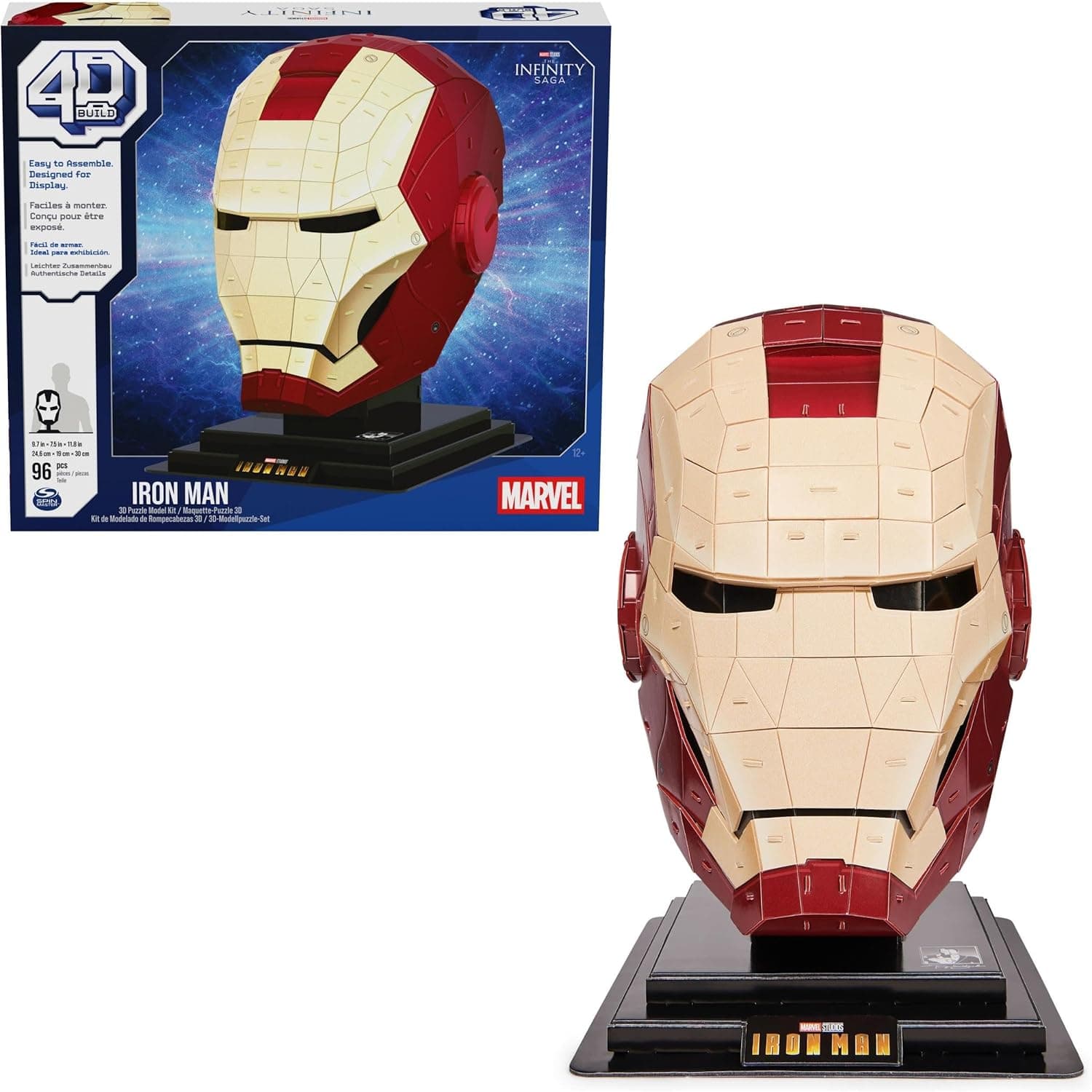 PUZZLES 4D - Capacete IRON MAN - Puzzle Marvel 3D - Iron Man brinquedo - quebra-cabeças 3D jogo construção - puzzle para adultos e crianças - 6069819 - brinquedos crianças 12 anos +