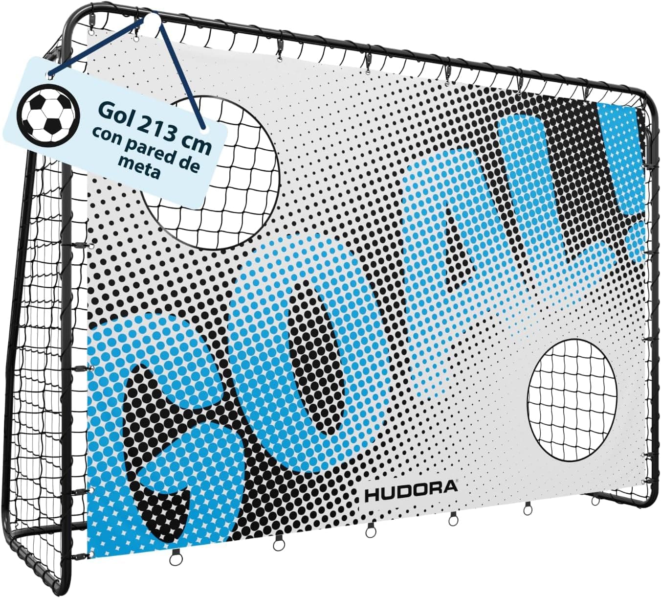 Hudora Portería de Fútbol | Baliza robusta com parede de remate para crianças e adultos para exterior