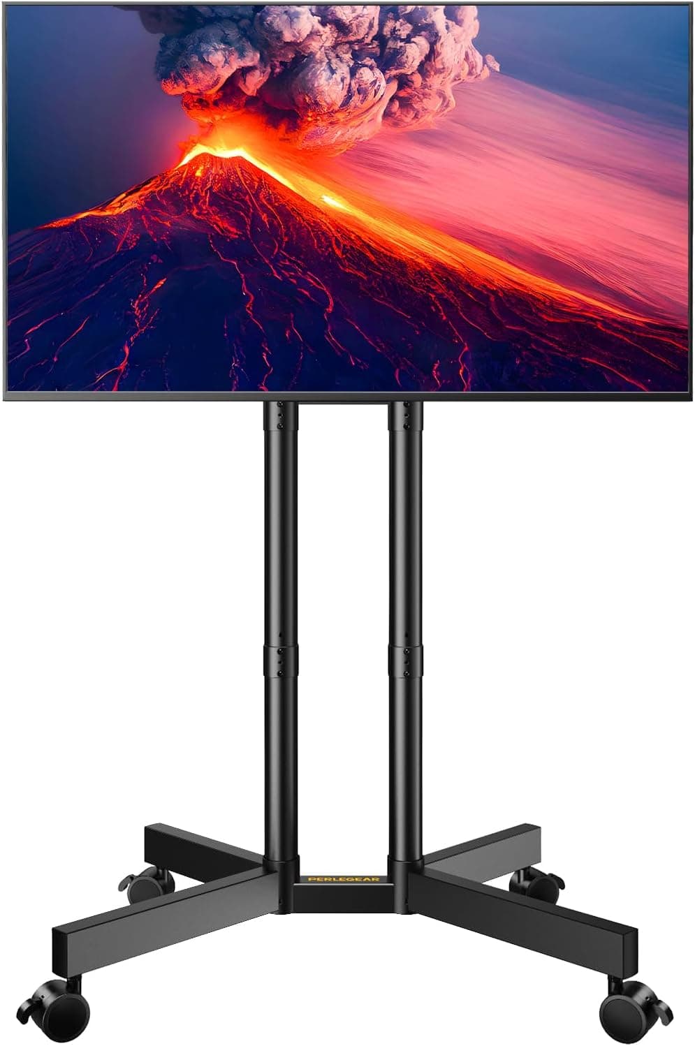 PERLEGEAR Suporte TV rodas para televisão de 32 a 70 polegadas, suporte para televisão com piso com altura ajustável em 5 níveis, suporte para TV de pé móvel com +5/-15 ° inclinação, VESA máx. 400