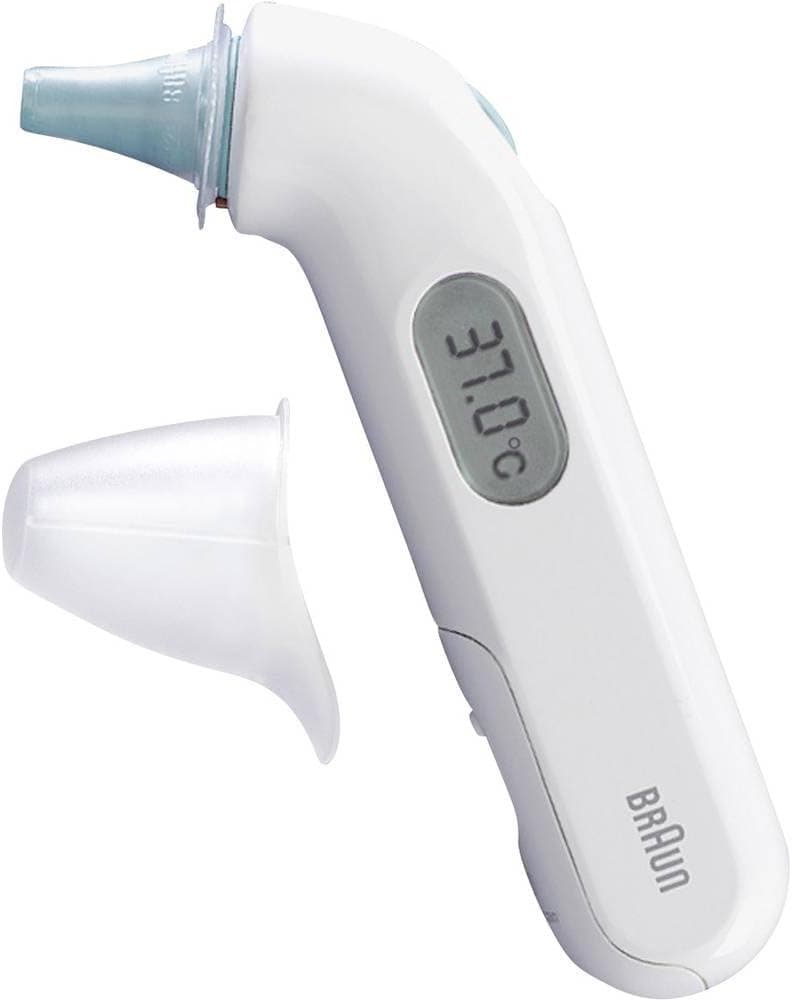 Braun ThermoScan 3 Termómetro de orelha, medição rápida em 1 segundo, indicador acústico de febre, ecrã digital, adequado para bebés e crianças, a marca #1 entre os médicos(1), IRT3030
