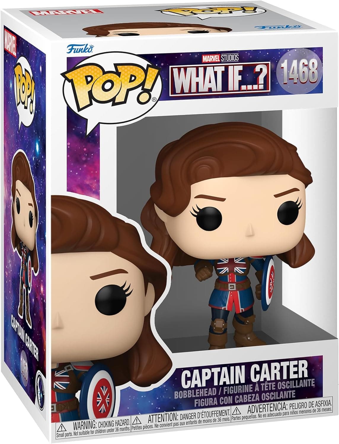 Funko Pop! Vinyl: Marvel - What If - 1602 Captain Carter - Figuras em miniatura colecionáveis para exposição - ideia de presente - Mercadoria Oficial