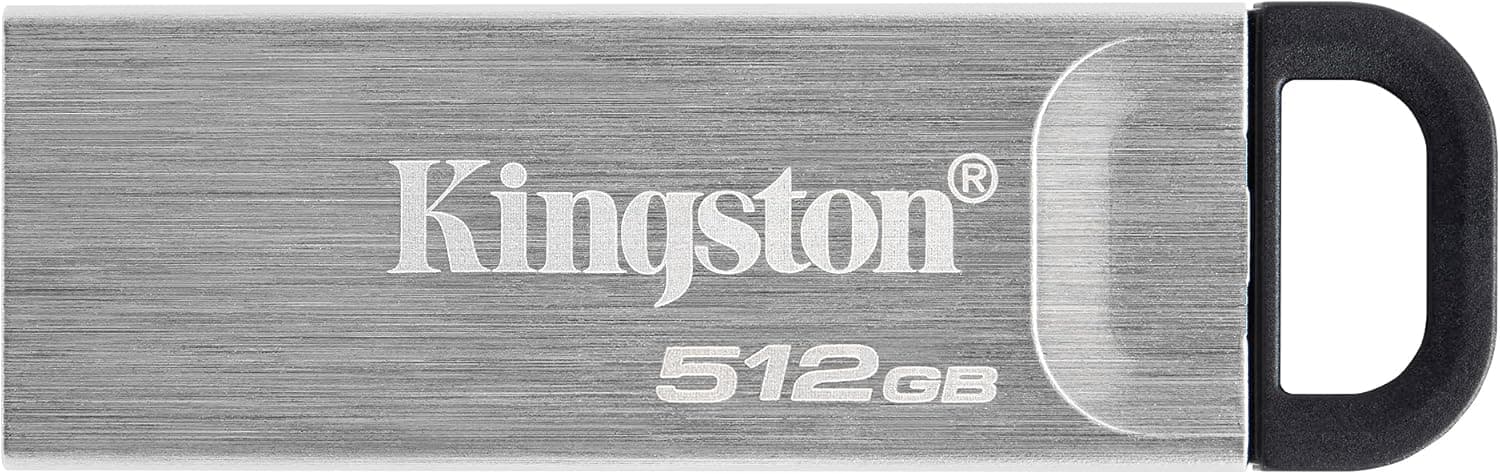 Kingston DataTraveler Kyson USB 3.2 Gen 1 memória USB 512 GB - com capa metálica elegante sem tampa