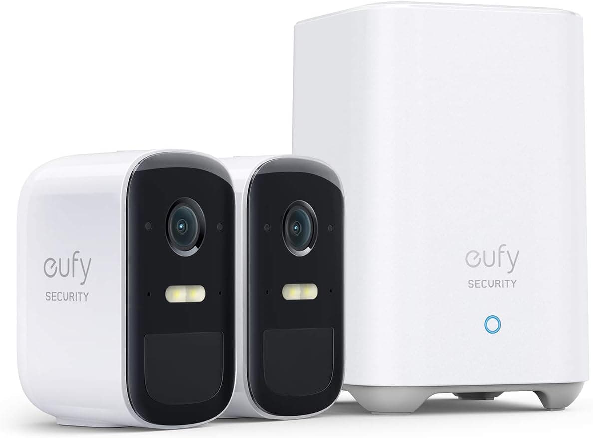 eufy Security eufyCam 2C Pro, câmara de vigilância WiFi exterior, câmara de vigilância exterior, 180 dias de duração da bateria, resolução 2K, sem custo mensal, conjunto de duas câmaras