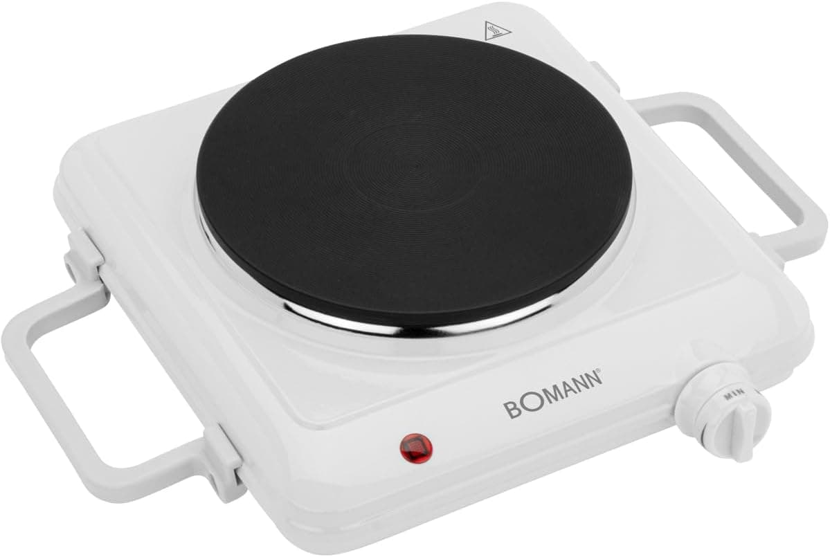 Bomann EKP 5027 placa elétrica 18 cm – 1500 W, com asas removíveis, superfície anti‑aderente – compacto e portátil