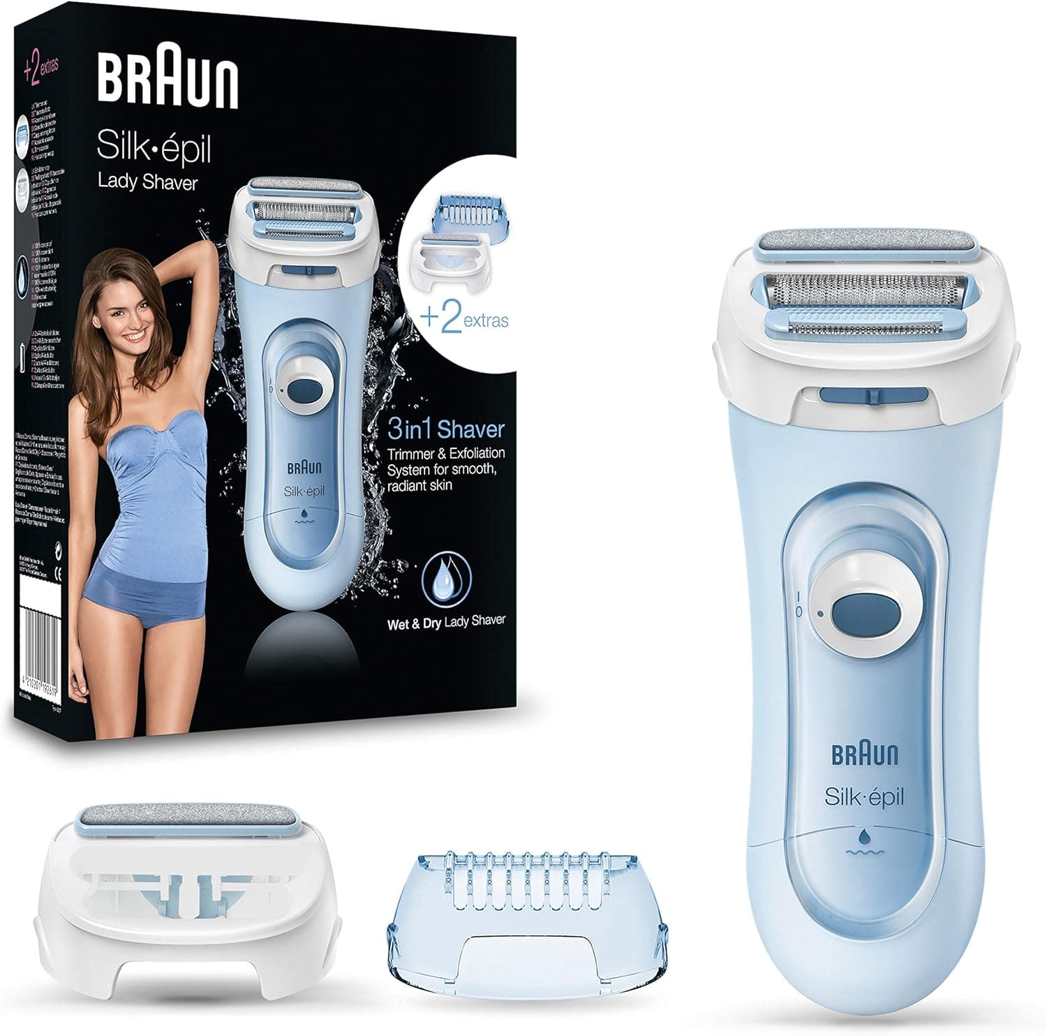 Braun Silk-épil LS 5160, máquina de barbear feminina sem fios, azul