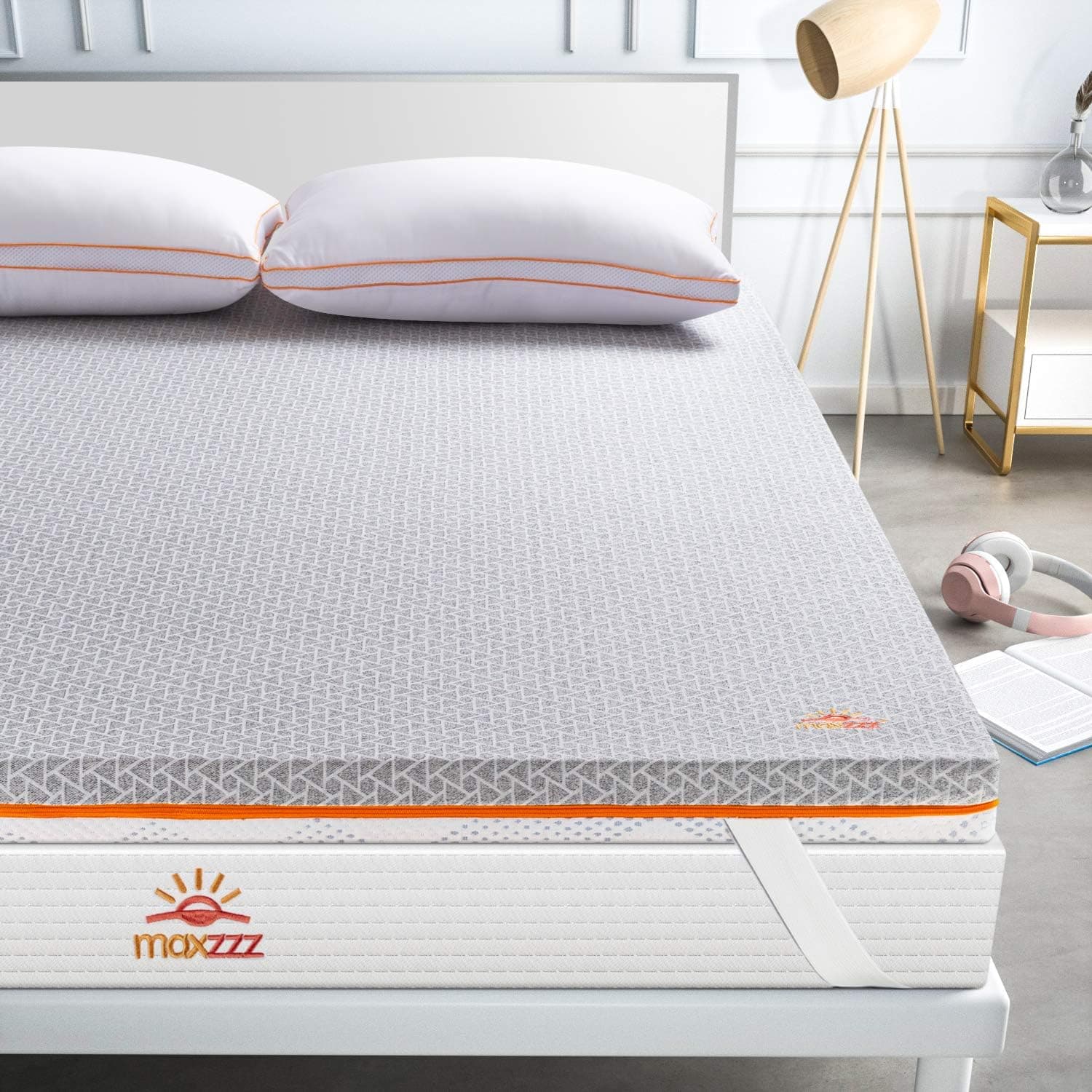 Maxzzz Topper Viscoelástico | Sobrecolchão de bambu hipoalergénico e respirável 150x190 cm
