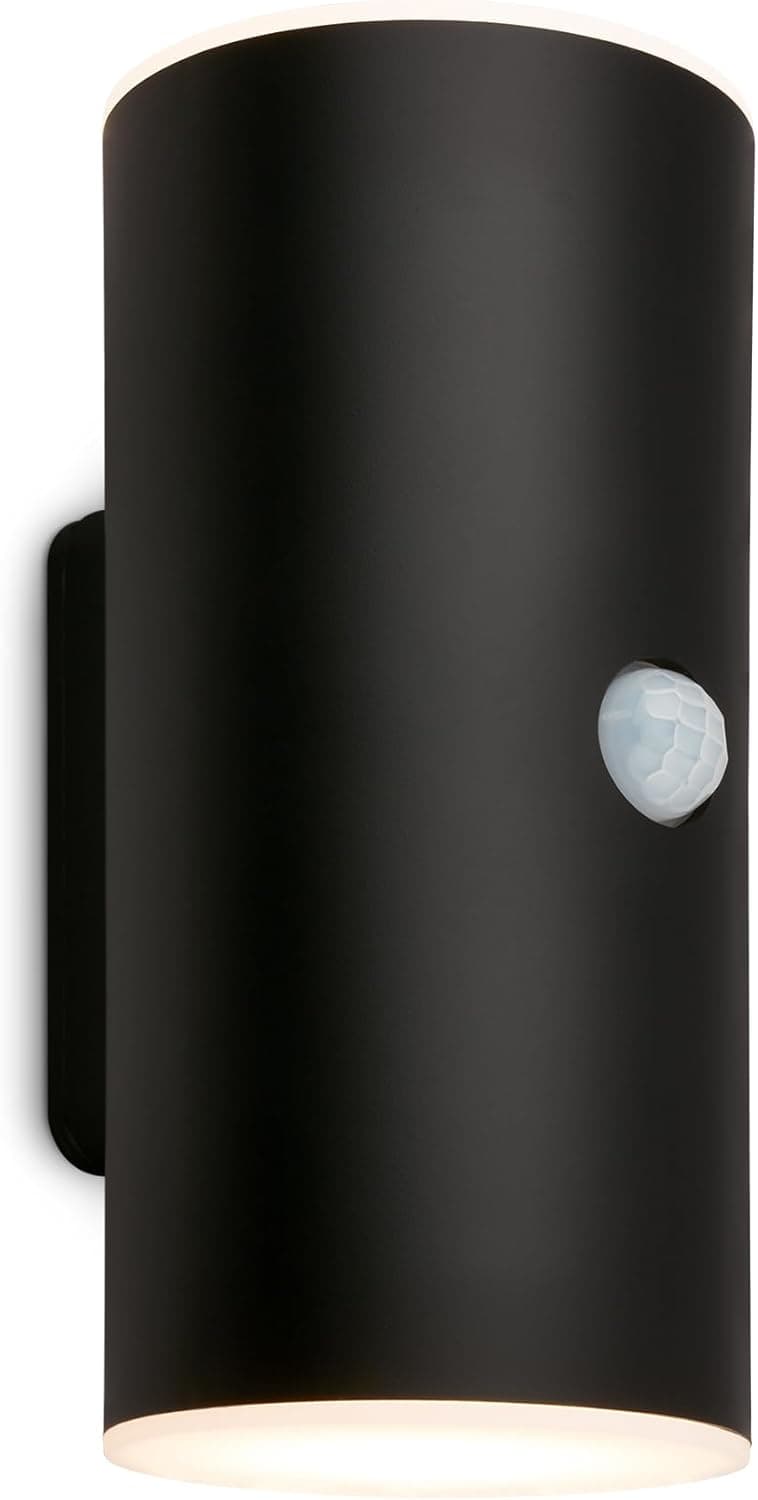 BRILONER - Aplique bateria recarregável LED com detetor de movimento, sensor crepuscular, temporizador de 20 segundos, foco LED, luz de exterior, apliques de exterior, 15,5 x 7 x 8,5 cm 