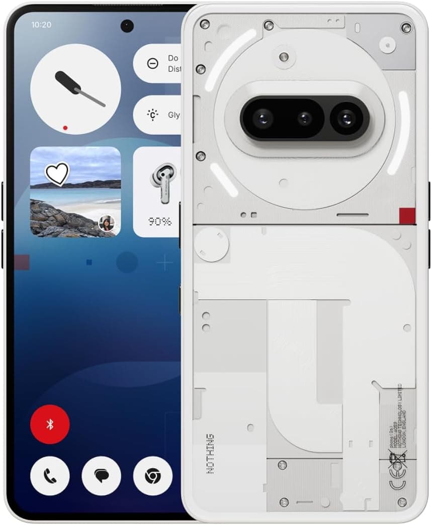 Nothing Phone (3a) 128 GB, Smartphone com câmara frontal de 32 MP, Ultra Zoom 30x, carregamento rápido a 50 W e ecrã AMOLED flexível FHD+ de 6,77" - branco