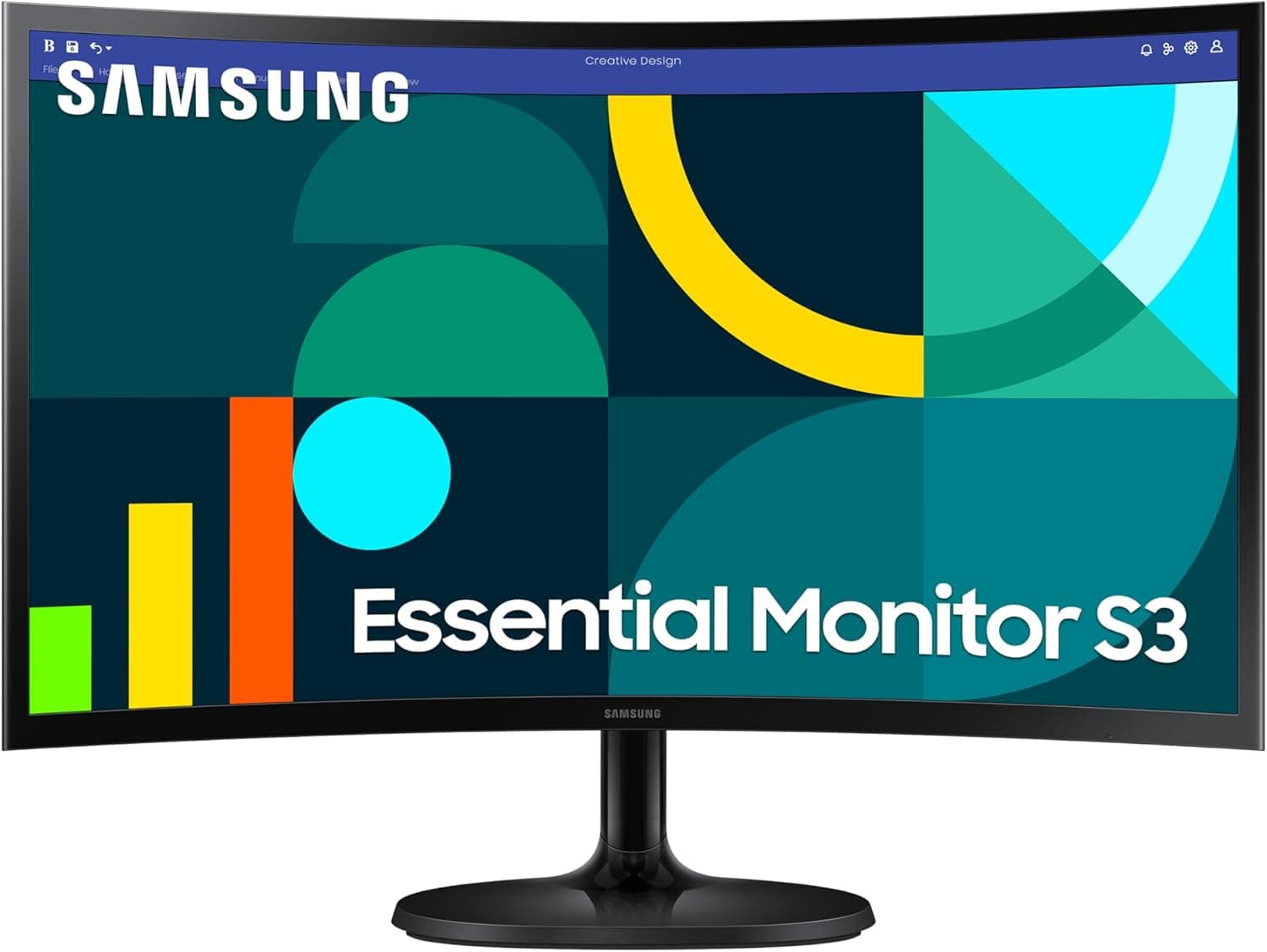 SAMSUNG S36GD Essential S24D364GAU Monitor curvo de 24" com painel VA, resolução Full HD, tempo de resposta 4 ms, taxa de atualização de 100 Hz, Eco Saving Plus, Flicker Free, preto