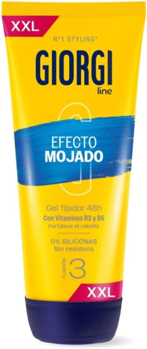 Giorgi Line - Efeito molhado de borracha, 0% silicone, fixação 48h, acabamento brilhante, sem resíduos, fixação 3 - 240 ml XXL
