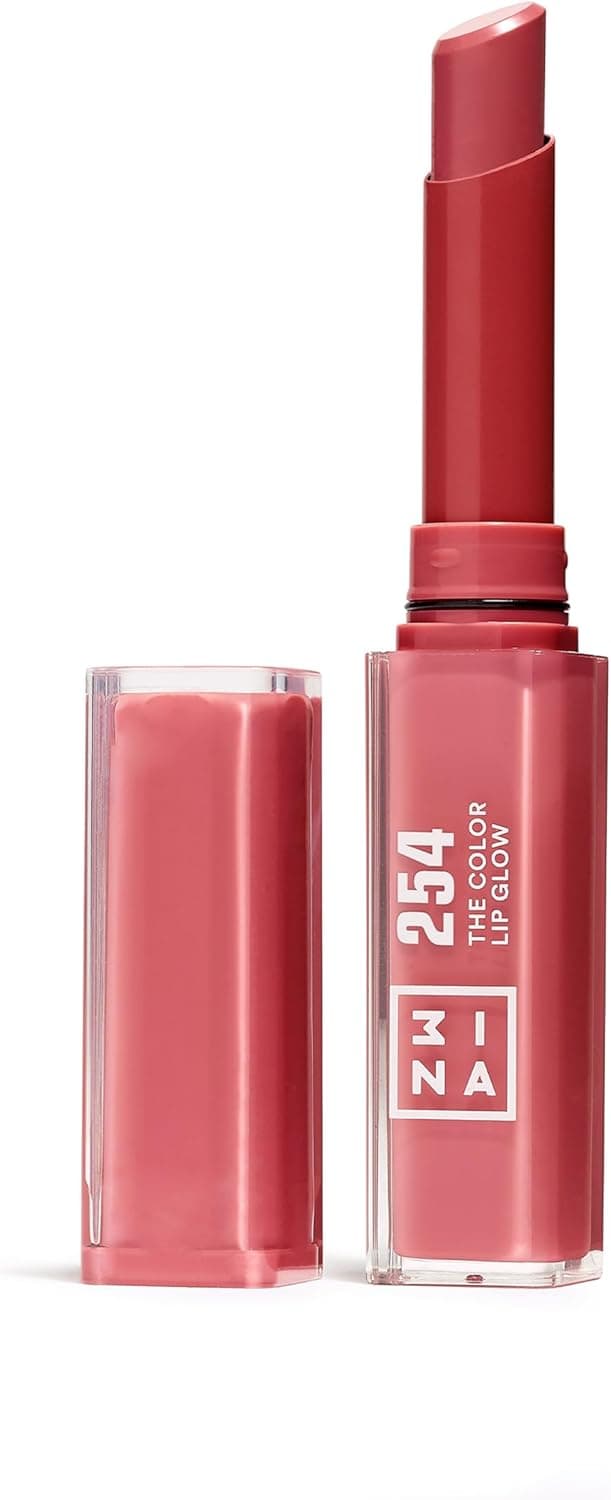 3INA MAKEUP - The Color Lip Glow 254 - Rosa nude - batom hidratante rosa nude com manteiga de carité para nutrir os lábios - barra de lábios brilho - Bschleich alta pigmentação vegan - Cruelty Free