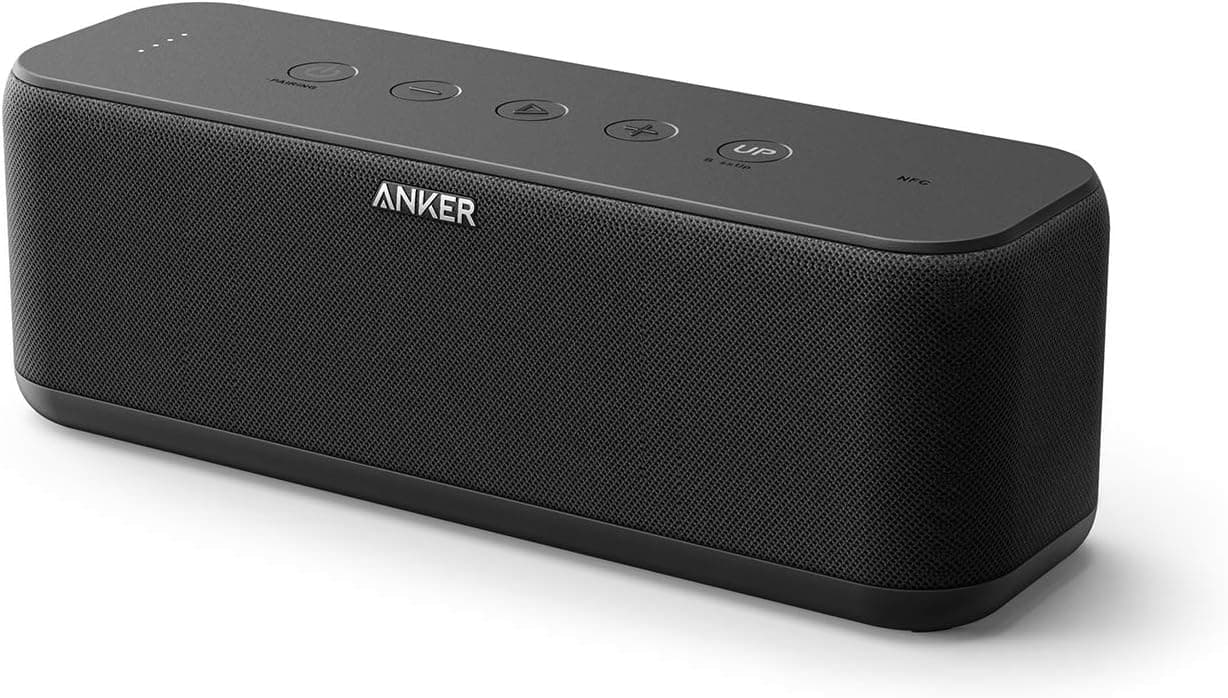Anker Soundcore Boost Altifalante Bluetooth potente com um som incrível, BassUp, 12 h de reprodução, USB-C, IPX7, altifalante sem fios com equalização personalizada em App, emparelhamento estéreo