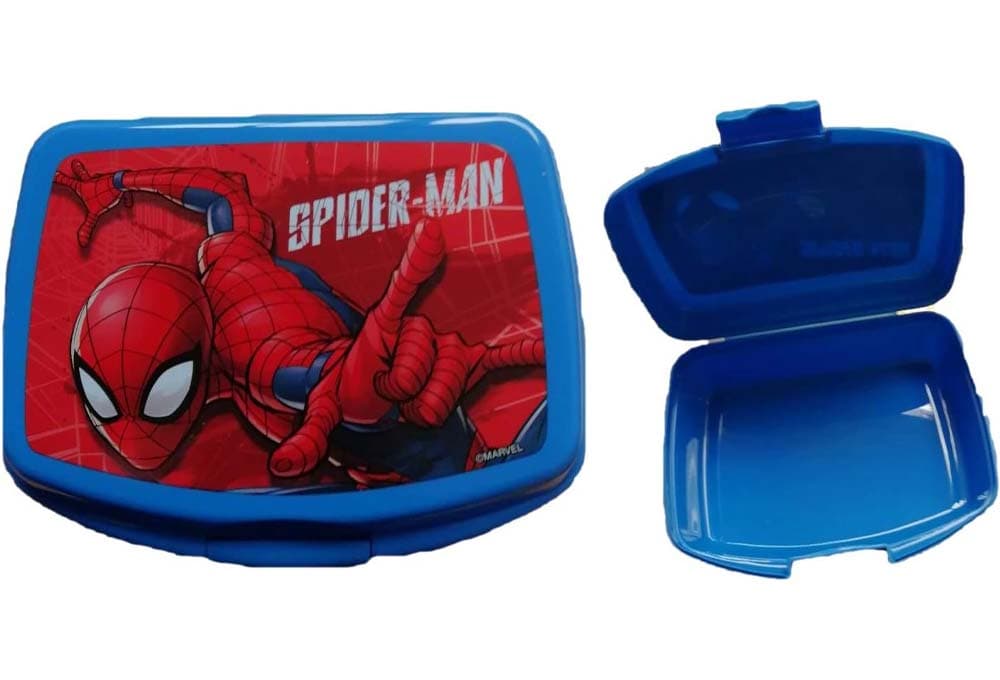 ALMACENESADAN 2005, Sandwicheira premium retangular multicolor Spiderman Graffiti; produto de plástico reutilizável; livre de BPA; dimensões 15 x 12 x 5 cm