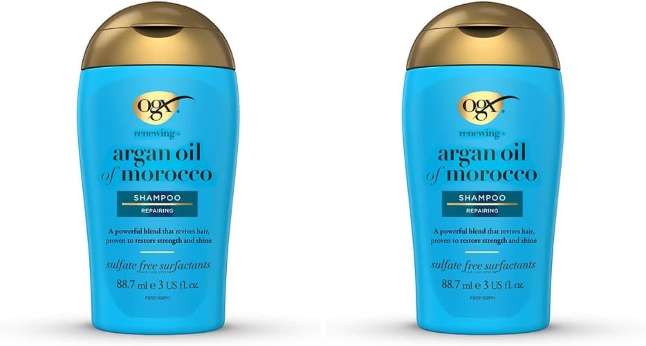 ogx viagem renovação e champô de óleo de argão de Marrocos, 88,7 ml x2