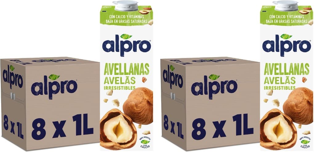 Alpro Hazelnut | Bebida vegetal de avelã, 1 L x 16