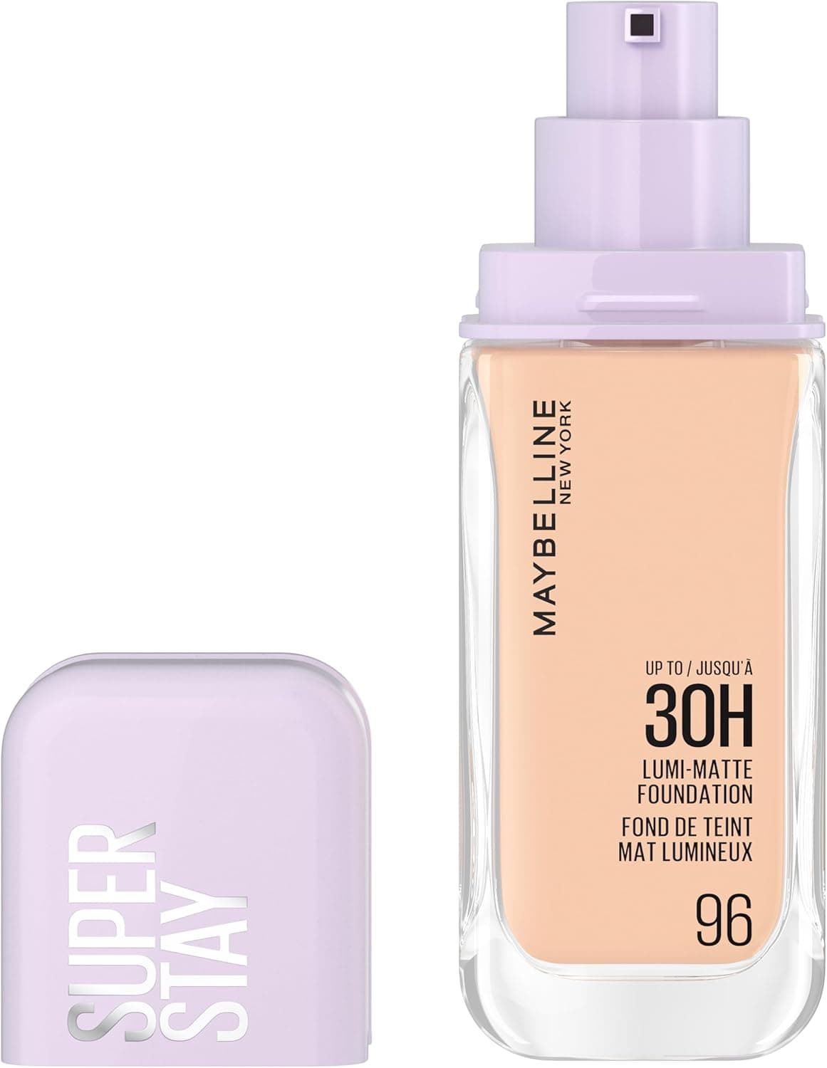 Maybelline Nova Iorque, base de maquilhagem Lumi Matte, acabamento fosco luminoso até 30 H, tom 96