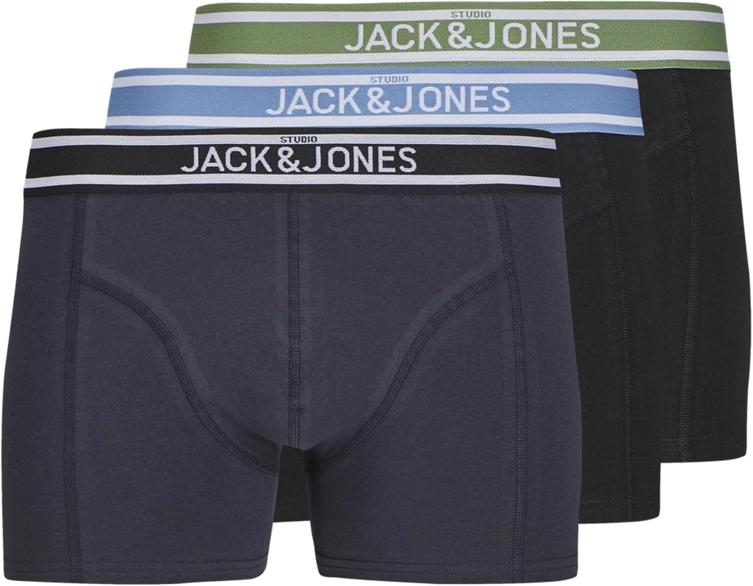 JACK & JONES Jacteddy Solid Trunks 3 Pack (pacote de 3) para homem