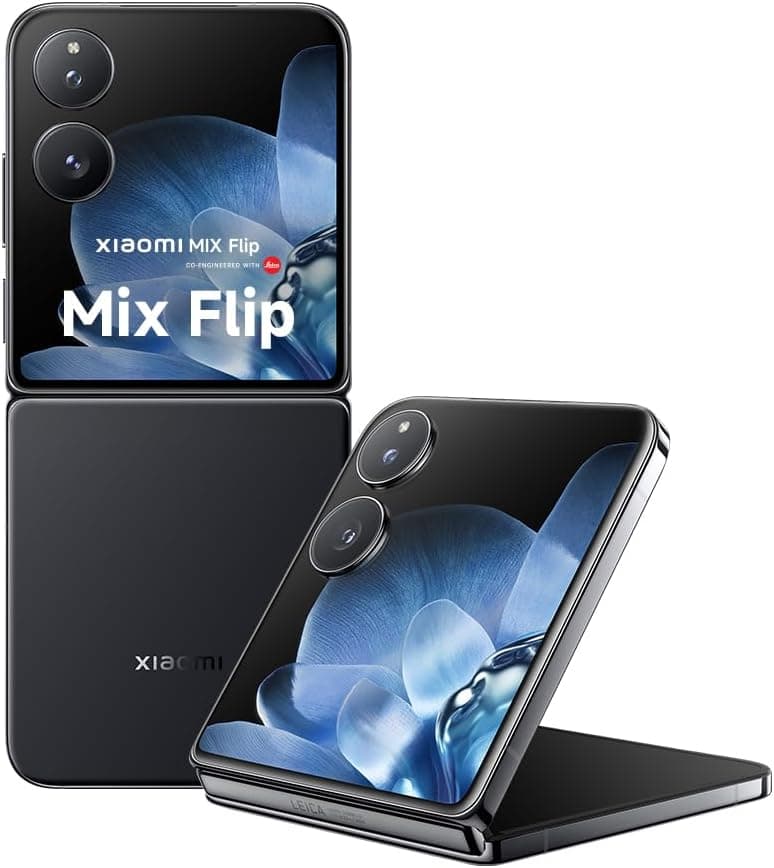 Xiaomi Mix Flip Smartphone de 12 +512 GB, lentes Leica Summilux, Snapdragon 8 Gen 3, ecrã exterior de 4,01" e interior de 6,86" de 120 Hz, HyperCharge 67W, preto