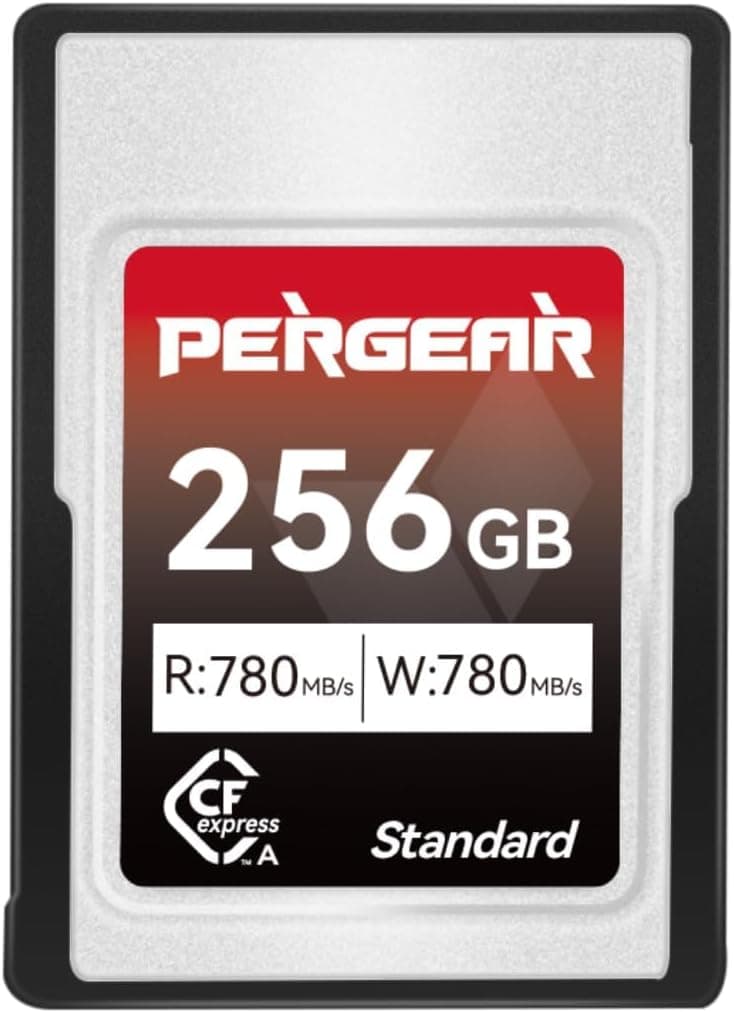 Pergear 256 GB CFexpress Tipo A de cartão de memória, velocidade de leitura de até 780 MB/s e velocidade de gravação de 780 MB/s para gravação 4K 120P, 8K 30P (série padrão)