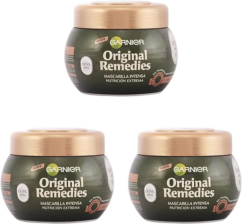 Garnier Original Remedies Oliva Mítica máscara capilar cabelo seco - 340 ml (embalagem de 3)