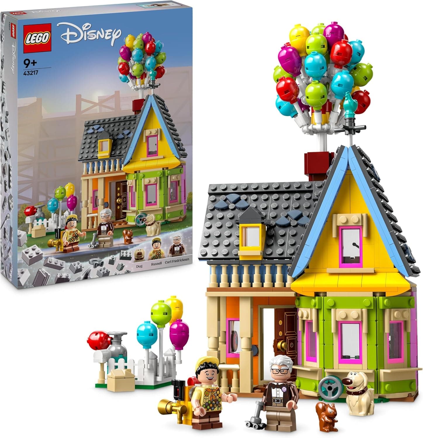 LEGO Disney e Pixar Casa de Up | Kit de construção colecionável com figuras de Carl Russell e Dug