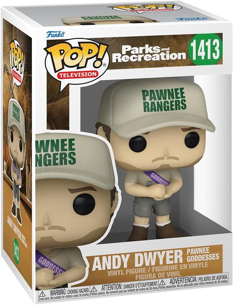 Funko POP! TV: Parks & Recreation - Andy Dwyer Con Sash - Parks And Recreation - Figuras em miniatura colecionáveis para exposição - ideia de presente - mercadoria oficial