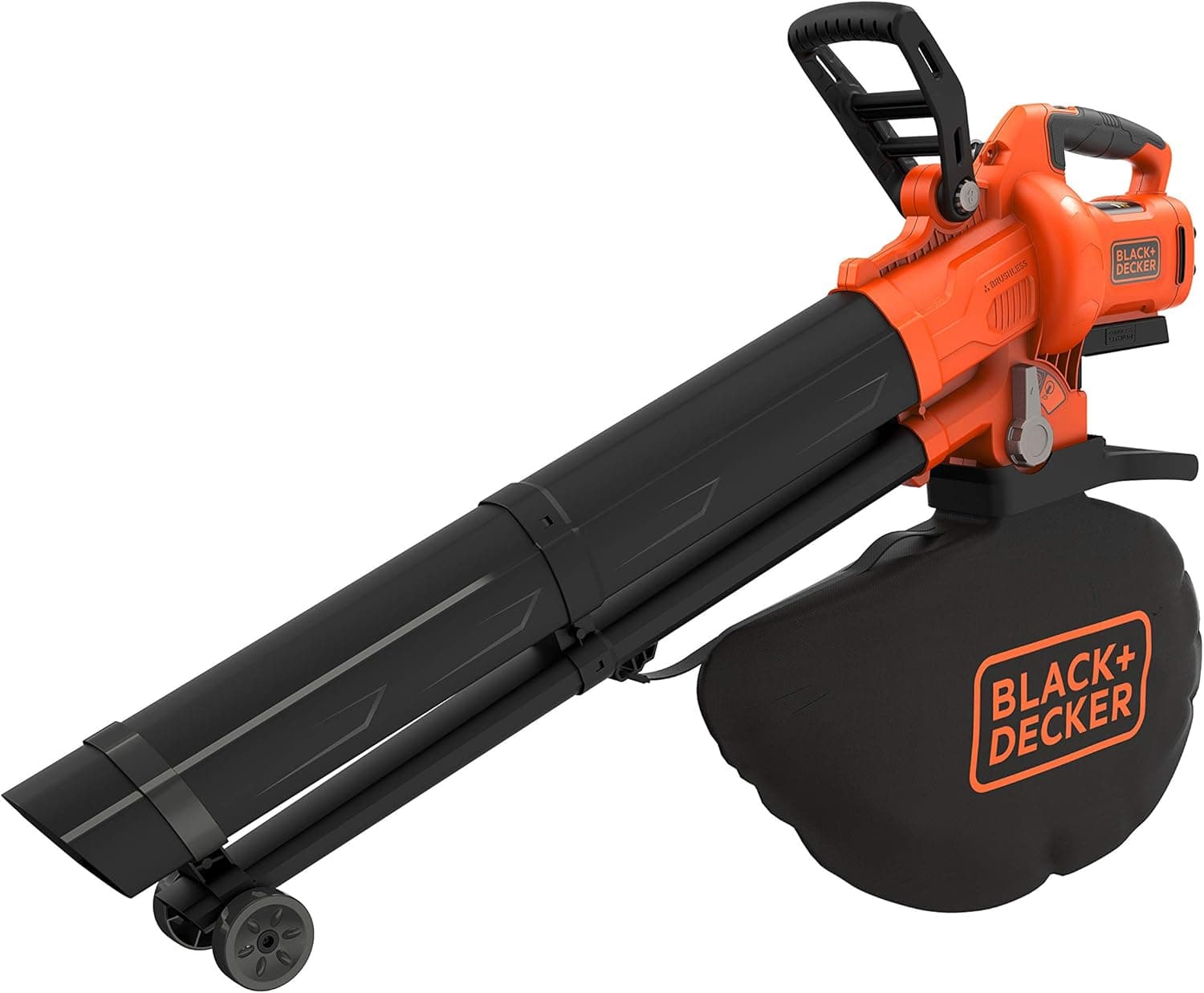 BLACK+DECKER Soprador, aspirador e triturador de folhas, 36V, Volume de aspiração de 8,8 m³/min, Velocidade do soprador de 270 km/h, saco com capacidade de 45L. Não inclui bateria/carregador, modelo BCBLV36B-XJ (Unidade básica para bateria de 2.5Ah)