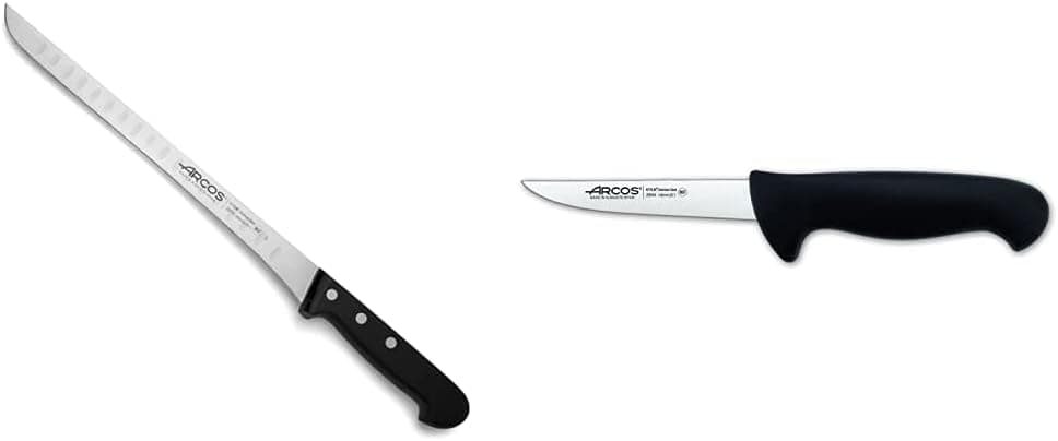 Arcos Faca universal, aço inoxidável, preto, 280 mm série 2900, faca para desossar, lâmina de aço inoxidável Nitrum de 130 mm, cabo injetado em polipropileno, cor preta