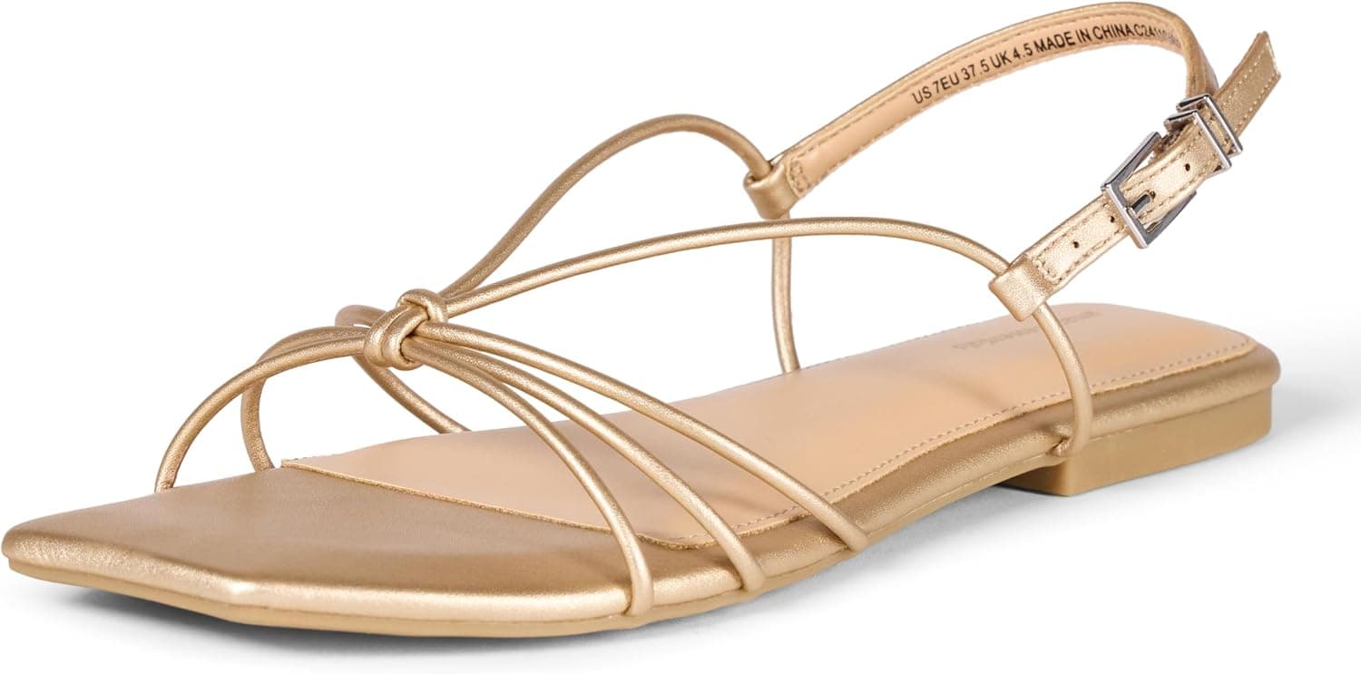 Amazon Essentials Strappy Flat Sandals para mulher