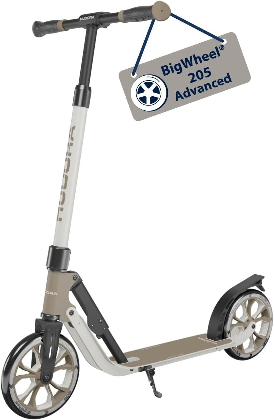 HUDORA BigWheel 205 Advanced Scooter - Trotineta de alumínio confortável para até 100 kg - Scooter dobrável e ajustável em altura - para crianças/adolescentes e adultos