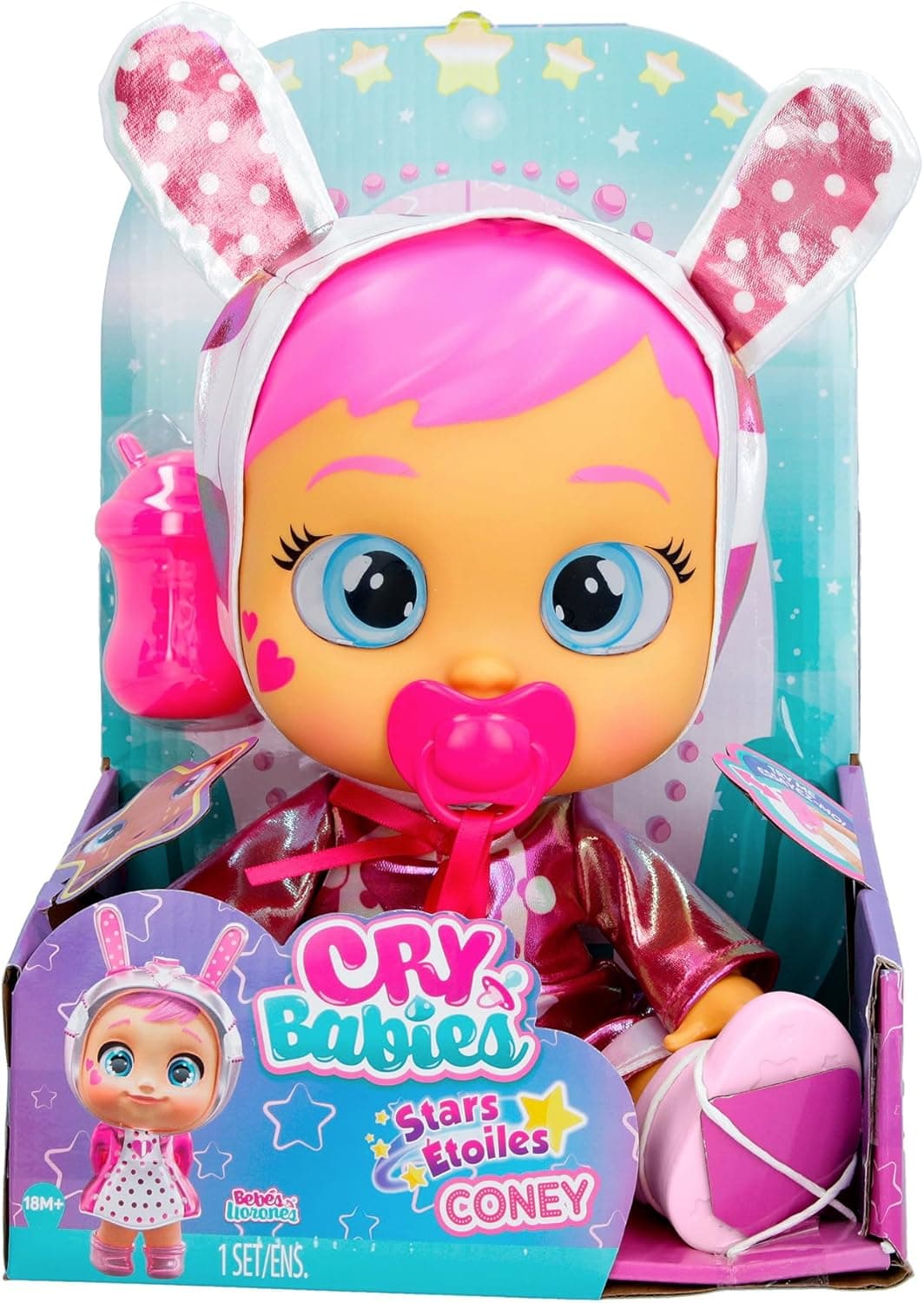 BEBÊS CLORONES Stars Coney | Boneca interativa que chora lágrimas de verdade com roupas para vestir e acessórios | Presente ideal para meninos e meninas