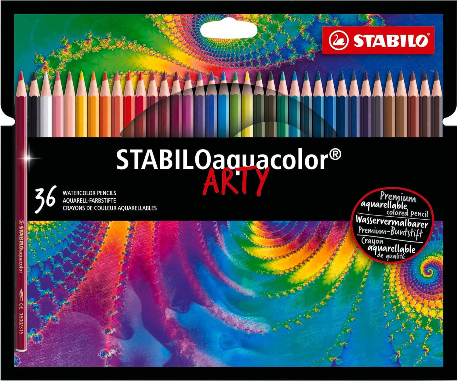 Lápis de cor aguarela STABILOaquacolor - estojo ARTY com 36 cores