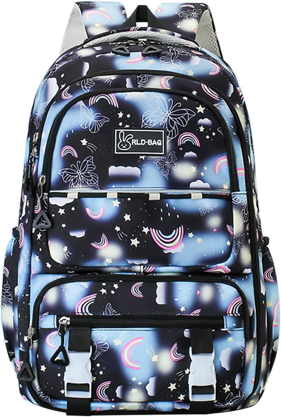 Genérico Mochila Escolar | Mochila preta leve e resistente com alças largas e refletoras para criança e adolescente