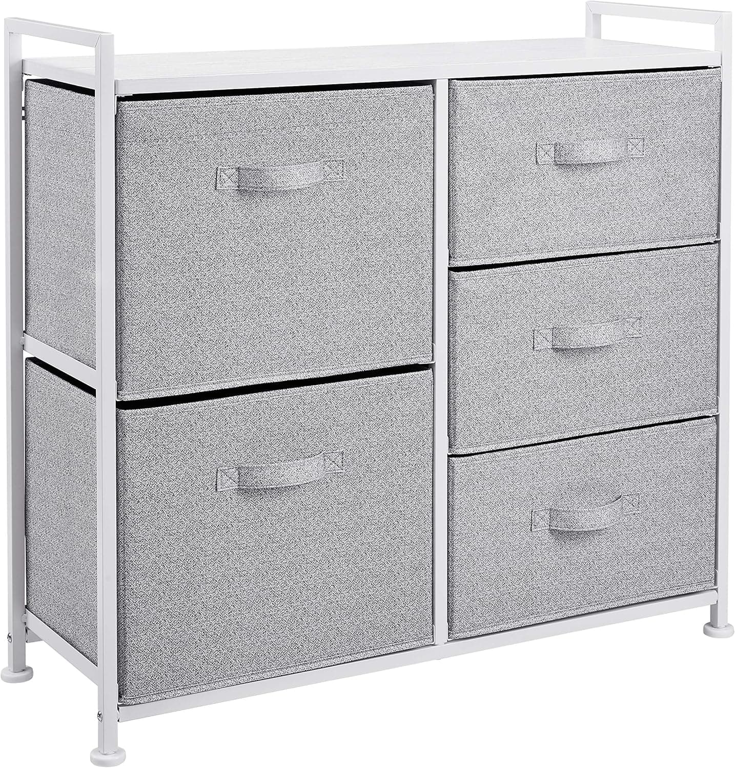 Amazon Basics Unidade de armazenamento, de tecido, com 5 gavetas, para armário, branco