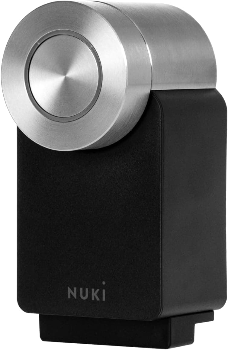 Nuki Smart Lock Pro (4.ª geração), fechadura inteligente com Wi-Fi e Matter para acesso remoto, fechadura eletrónica transforma o seu smartphone numa chave, com bateria, preto