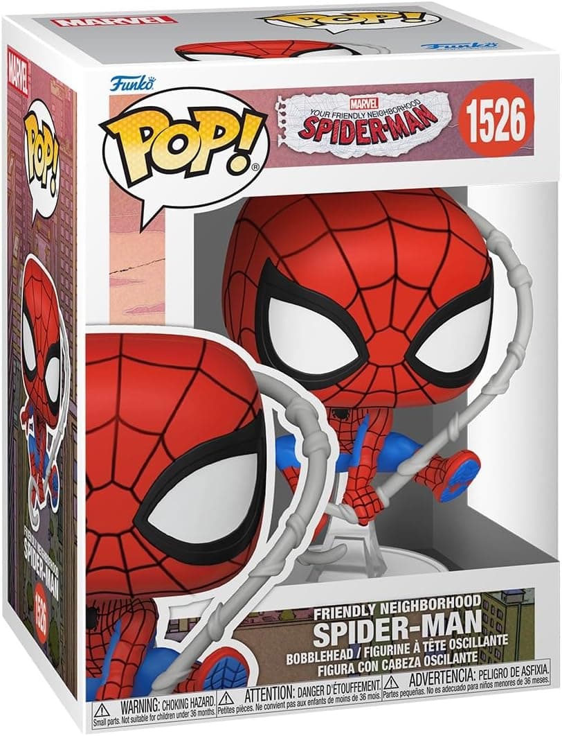 Funko Pop! Marvel | Figura colecionável de vinil Spider-Man Friendly Neighborhood Final Suit