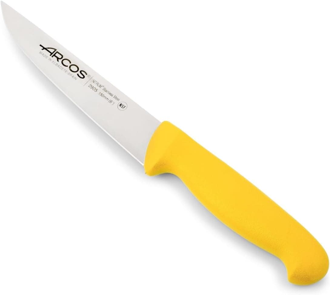 Arcos Série 2900 - faca de cozinha, lâmina de aço inoxidável nitrum de 150 mm, pega injetada em polipropileno, cor amarela